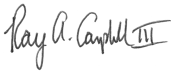 Ray Campbell hand signature