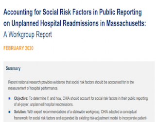 Social Risk Factors and Readmissions Workgroup Report