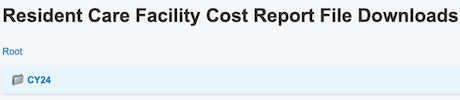 Resident Care Cost Report Download Page Link